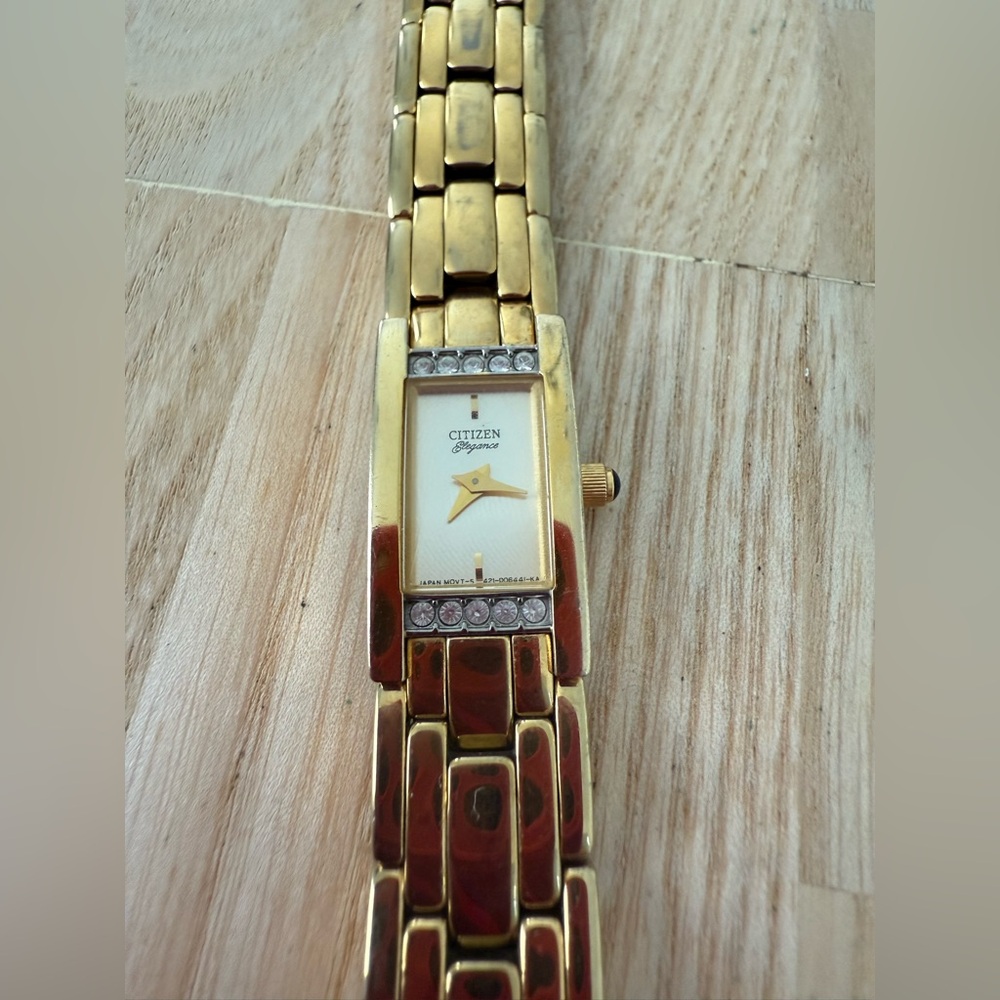 Citizen Elegance ladies rectangular gold tone wat… - image 2